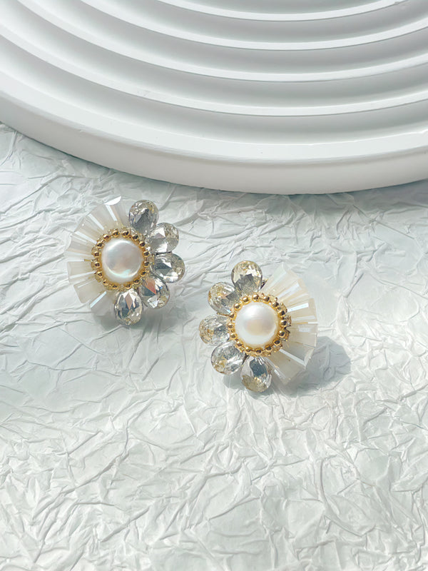 Radiant Baroque Pearl Stud Earrings