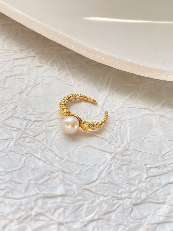 Heart Pearl Openness Ring